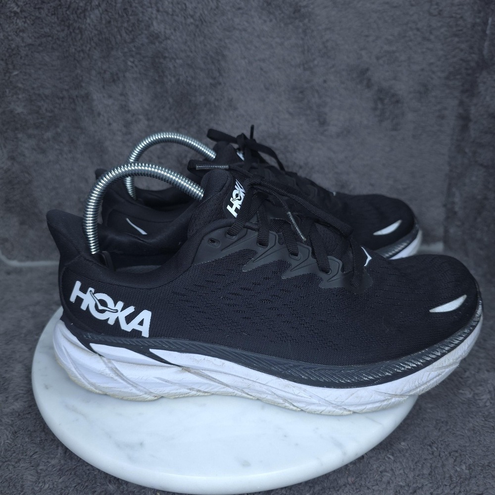 Hoka One One Clifton 9 Wide Shoes Womens Size 9 Black Running Sneakers Athletic